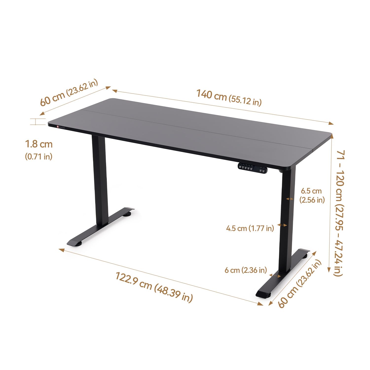 SIHOO Electric Standing Desk, Sit-Stand Desk with 4 Memory Height